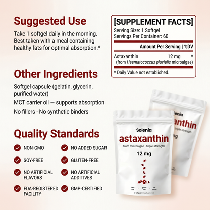SOLENIA Astaxanthin 12mg Softgels